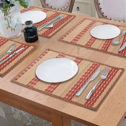 Heat Resistant Bamboo Dinner Mats, Peach - HOKIPO | Har Ghar ka Humsafar