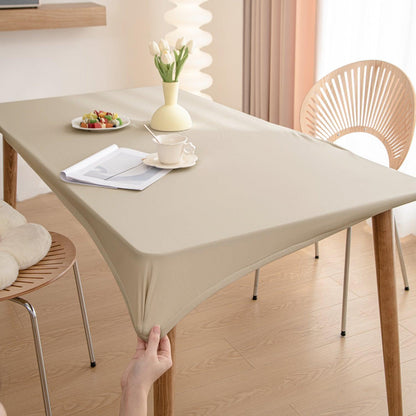 HOKIPO 100% Waterproof Non - Slip Stretch Table Cover, Cream - HOKIPO | Har Ghar ka Humsafar