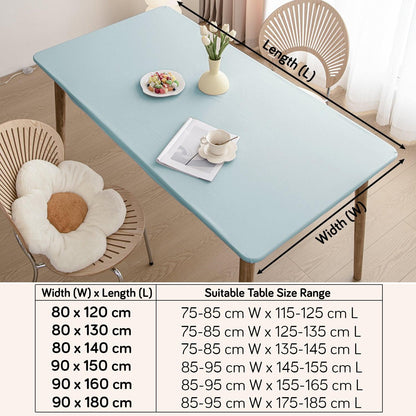 HOKIPO 100% Waterproof Non - Slip Stretch Table Cover, Sky Blue - HOKIPO | Har Ghar ka Humsafar