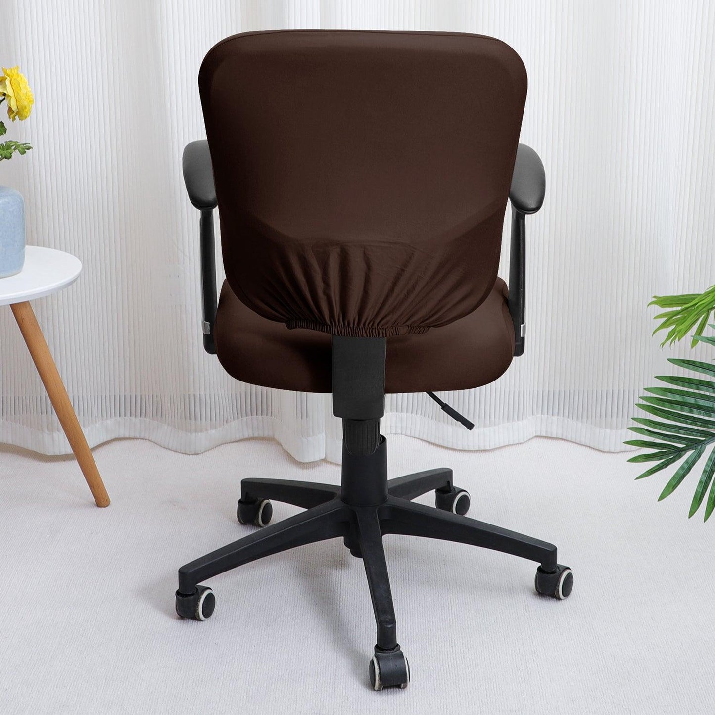 HOKIPO 140gsm Stretchable Office Chair Cover, Brown - HOKIPO | Har Ghar ka Humsafar