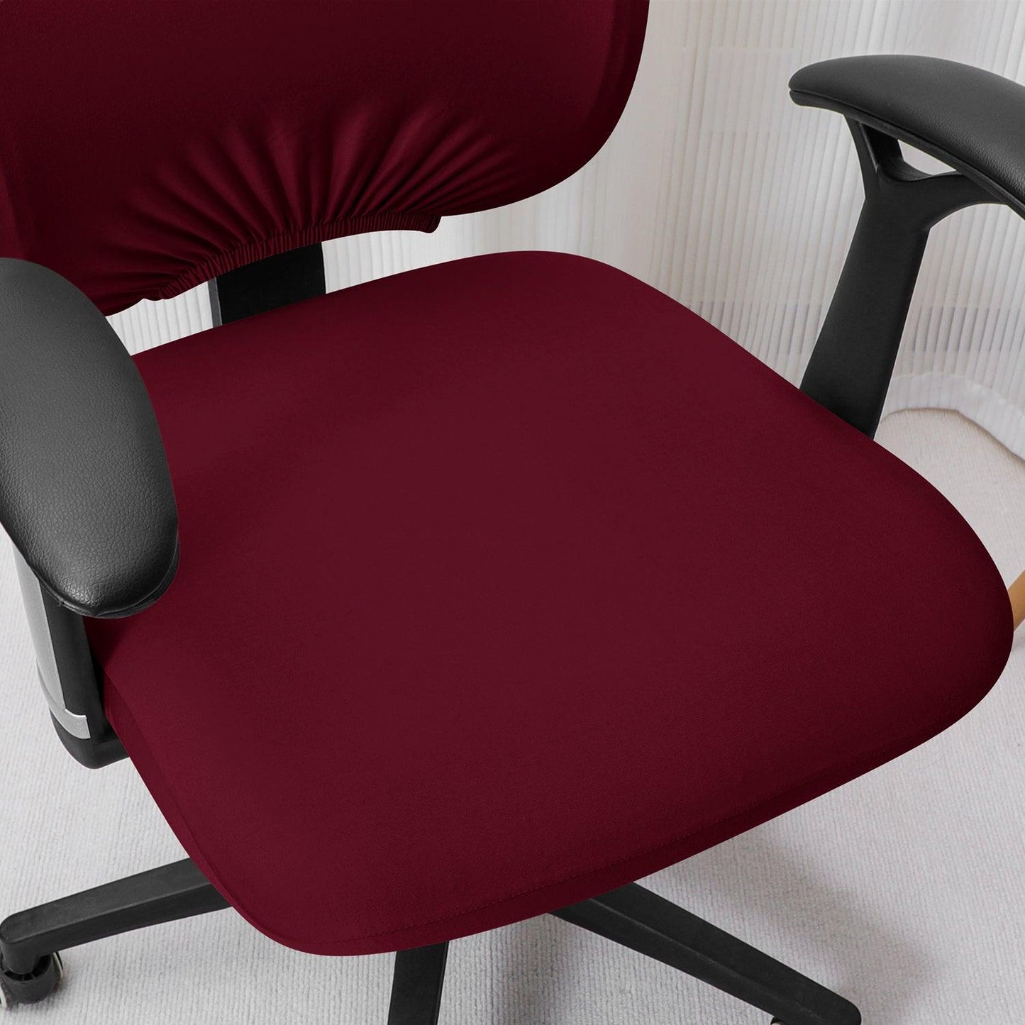 HOKIPO 140gsm Stretchable Office Chair Cover, Burgundy - HOKIPO | Har Ghar ka Humsafar