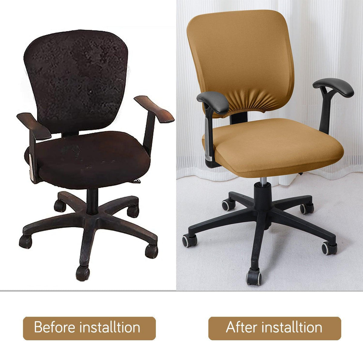 Camel Regular Office Chair Cover | Stretchable, Comfortable & Durable