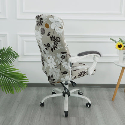 HOKIPO 140gsm Stretchable Office Chair Cover, Feather Brown Floral - Medium / Large - HOKIPO | Har Ghar ka Humsafar