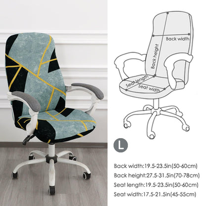 HOKIPO 140gsm Stretchable Office Chair Cover, Multicolor Abstract Geometry - Medium / Large - HOKIPO | Har Ghar ka Humsafar