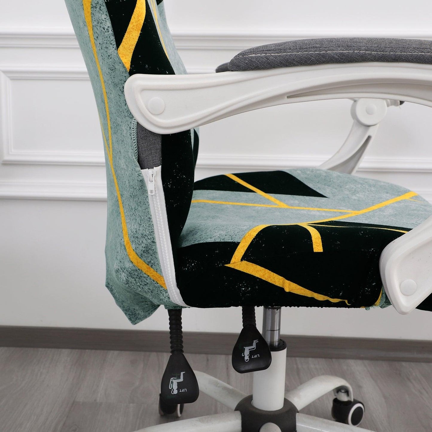 HOKIPO 140gsm Stretchable Office Chair Cover, Multicolor Abstract Geometry - Medium / Large - HOKIPO | Har Ghar ka Humsafar