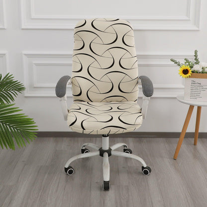 HOKIPO 140gsm Stretchable Office Chair Cover, Natural Beige Abstract Art - Medium / Large - HOKIPO | Har Ghar ka Humsafar