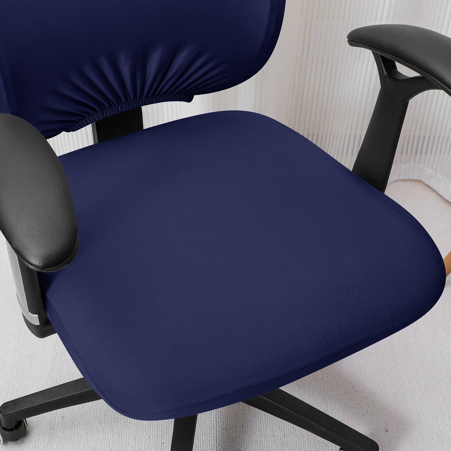 HOKIPO 140gsm Stretchable Office Chair Cover, Navy Blue - HOKIPO | Har Ghar ka Humsafar