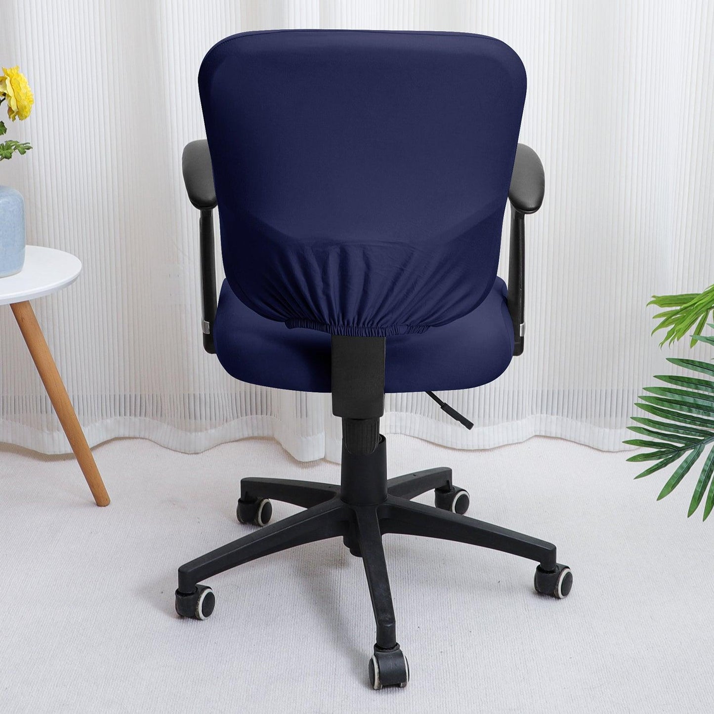 HOKIPO 140gsm Stretchable Office Chair Cover, Navy Blue - HOKIPO | Har Ghar ka Humsafar