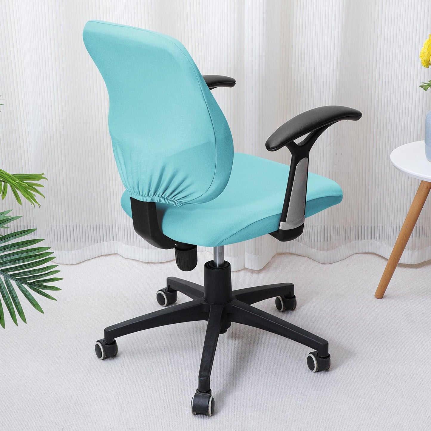 HOKIPO 140gsm Stretchable Office Chair Cover, Sky Blue - HOKIPO | Har Ghar ka Humsafar