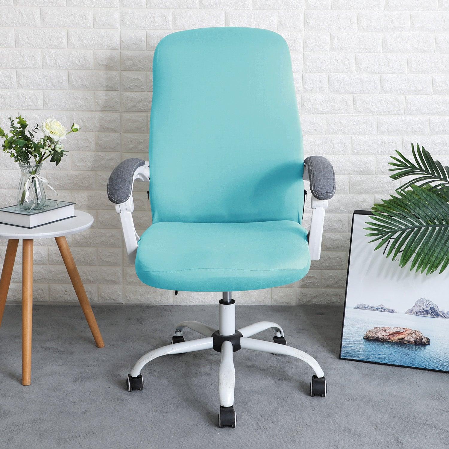 HOKIPO 140gsm Stretchable Office Chair Cover, Sky Blue - Medium / Large - HOKIPO | Har Ghar ka Humsafar