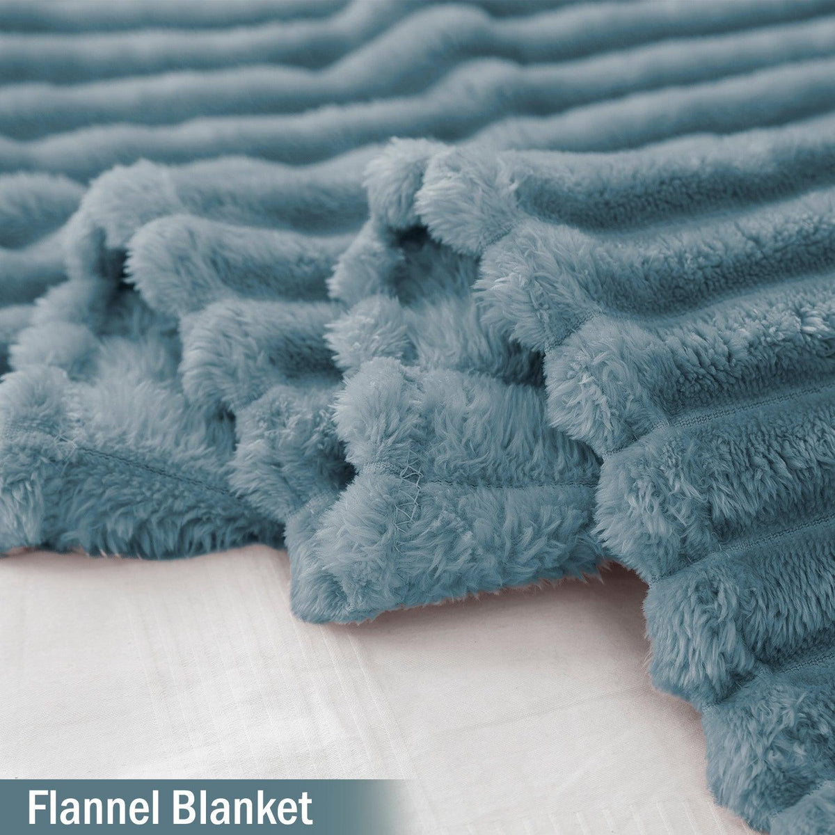 Buy Bluish Grey Striped Soft, Warm, Luxury Fleece Blanket | HOKIPO