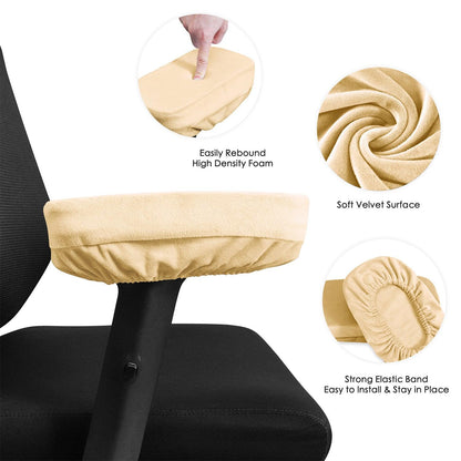 HOKIPO Chair Arm Rest Cushion Pad for Office Chair Comfy Armrest Covers, Beige - HOKIPO | Har Ghar ka Humsafar