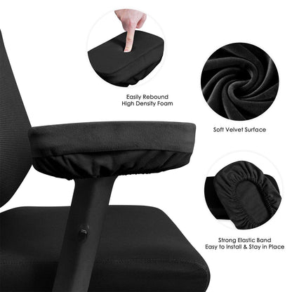 HOKIPO Chair Arm Rest Cushion Pad for Office Chair Comfy Armrest Covers, Black - HOKIPO | Har Ghar ka Humsafar