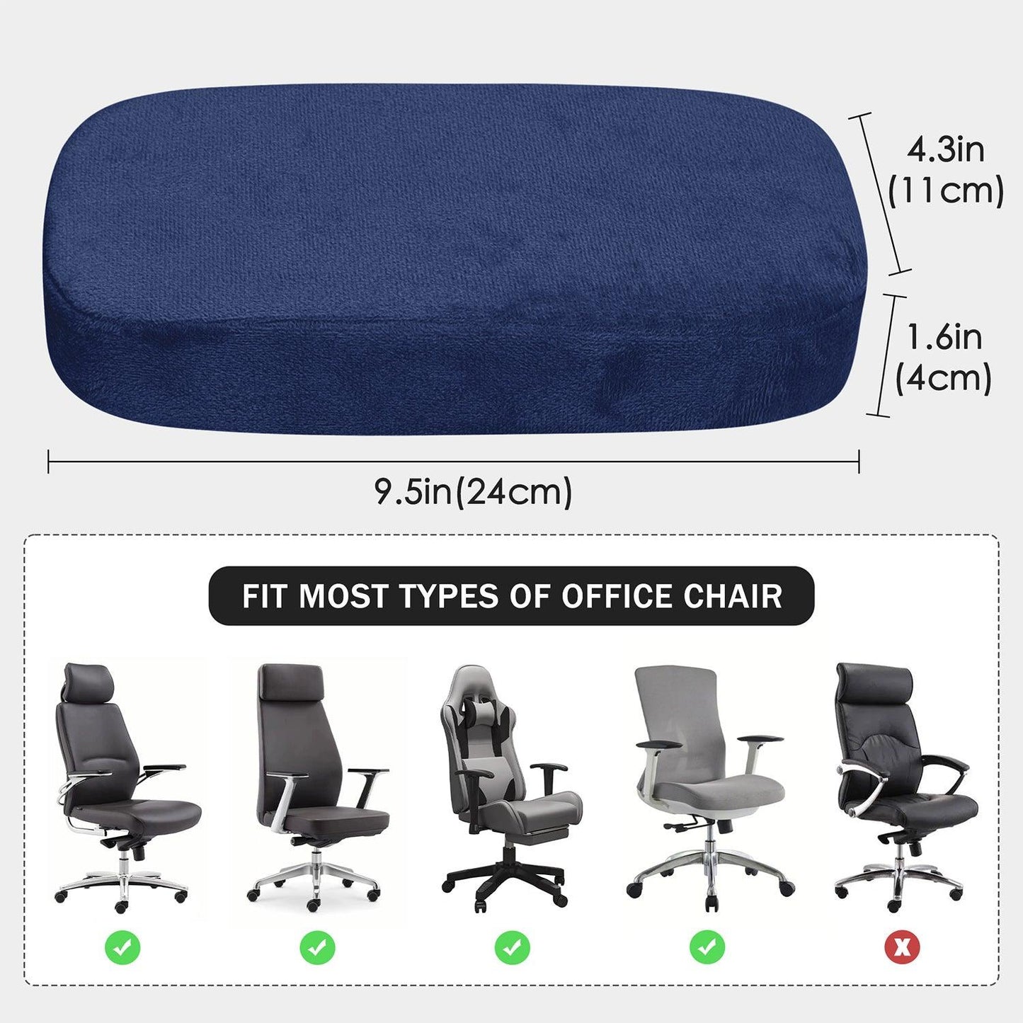 HOKIPO Chair Arm Rest Cushion Pad for Office Chair Comfy Armrest Covers, Blue - HOKIPO | Har Ghar ka Humsafar