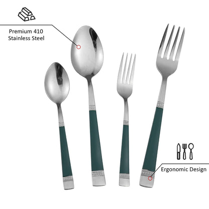 HOKIPO Cutlery Set of 18 / 24 Pcs Stainless Steel Flatware Set, Mirror Finish - Silverware - HOKIPO | Har Ghar ka Humsafar