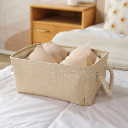 HOKIPO Eco - Friendly Foldable Baskets for Storage Pack of 2, Beige - HOKIPO | Har Ghar ka Humsafar