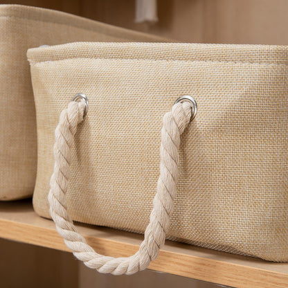 HOKIPO Eco - Friendly Foldable Baskets for Storage Pack of 2, Beige - HOKIPO | Har Ghar ka Humsafar