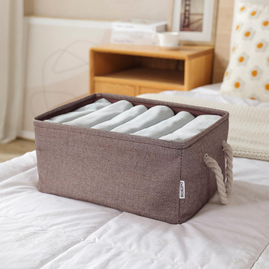 HOKIPO Eco - Friendly Foldable Baskets for Storager Pack of 2, Brown - HOKIPO | Har Ghar ka Humsafar