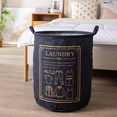 HOKIPO Foldable Cloth Laundry Bag Hamper, Large 63 - Ltr - Dark Blue - HOKIPO | Har Ghar ka Humsafar