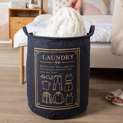 HOKIPO Foldable Cloth Laundry Bag Hamper, Large 63 - Ltr - Dark Blue - HOKIPO | Har Ghar ka Humsafar