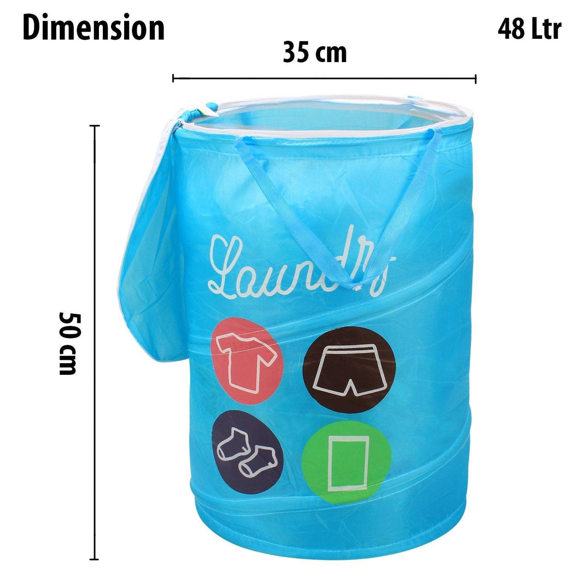 HOKIPO Foldable Cloth Pop Up Laundry Bag Hamper, 48 - Ltr - HOKIPO | Har Ghar ka Humsafar