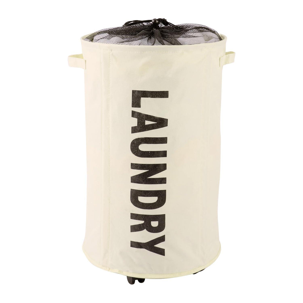 HOKIPO Foldable Laundry Hamper with Wheels, Cream - HOKIPO | Har Ghar ka Humsafar
