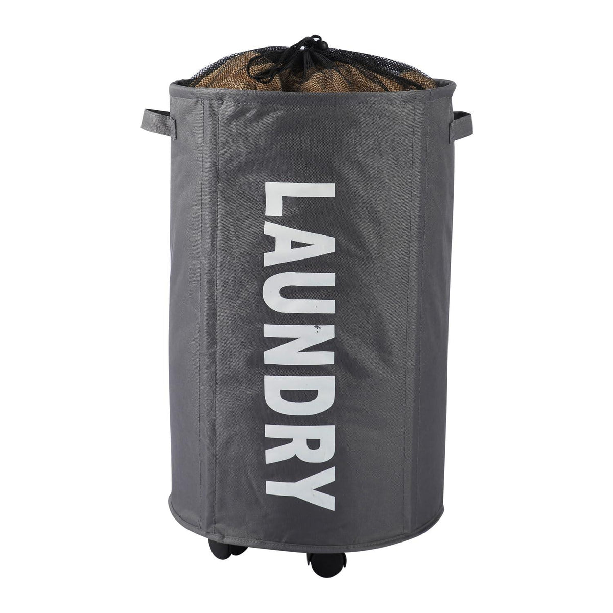 HOKIPO Foldable Laundry Hamper with Wheels, Grey - HOKIPO | Har Ghar ka Humsafar