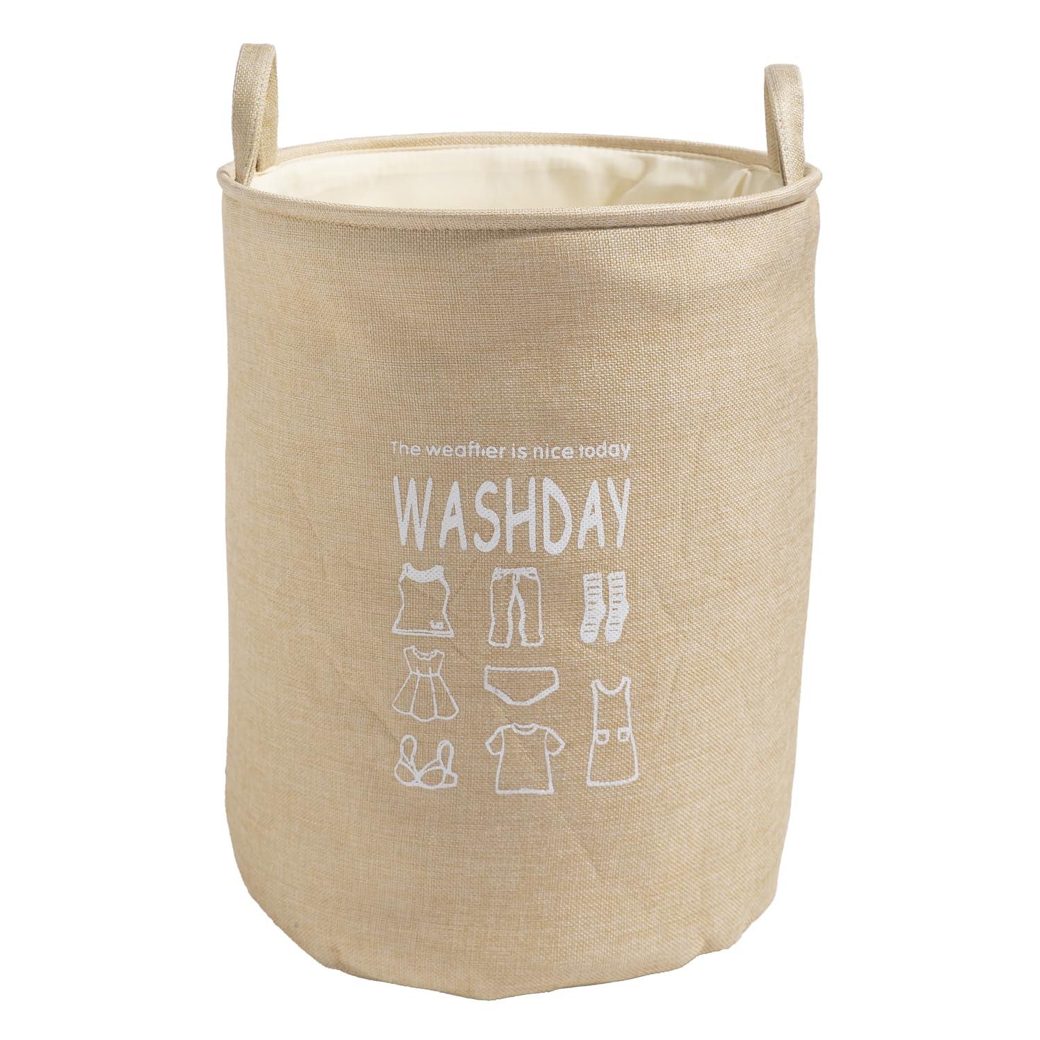 HOKIPO Folding Laundry Basket for Clothes, 43L - Beige - HOKIPO | Har Ghar ka Humsafar