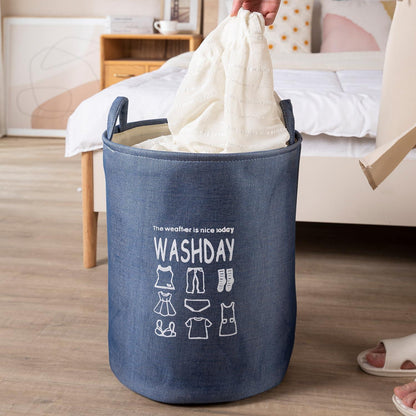 HOKIPO Folding Laundry Basket for Clothes, 43L - Blue - HOKIPO | Har Ghar ka Humsafar