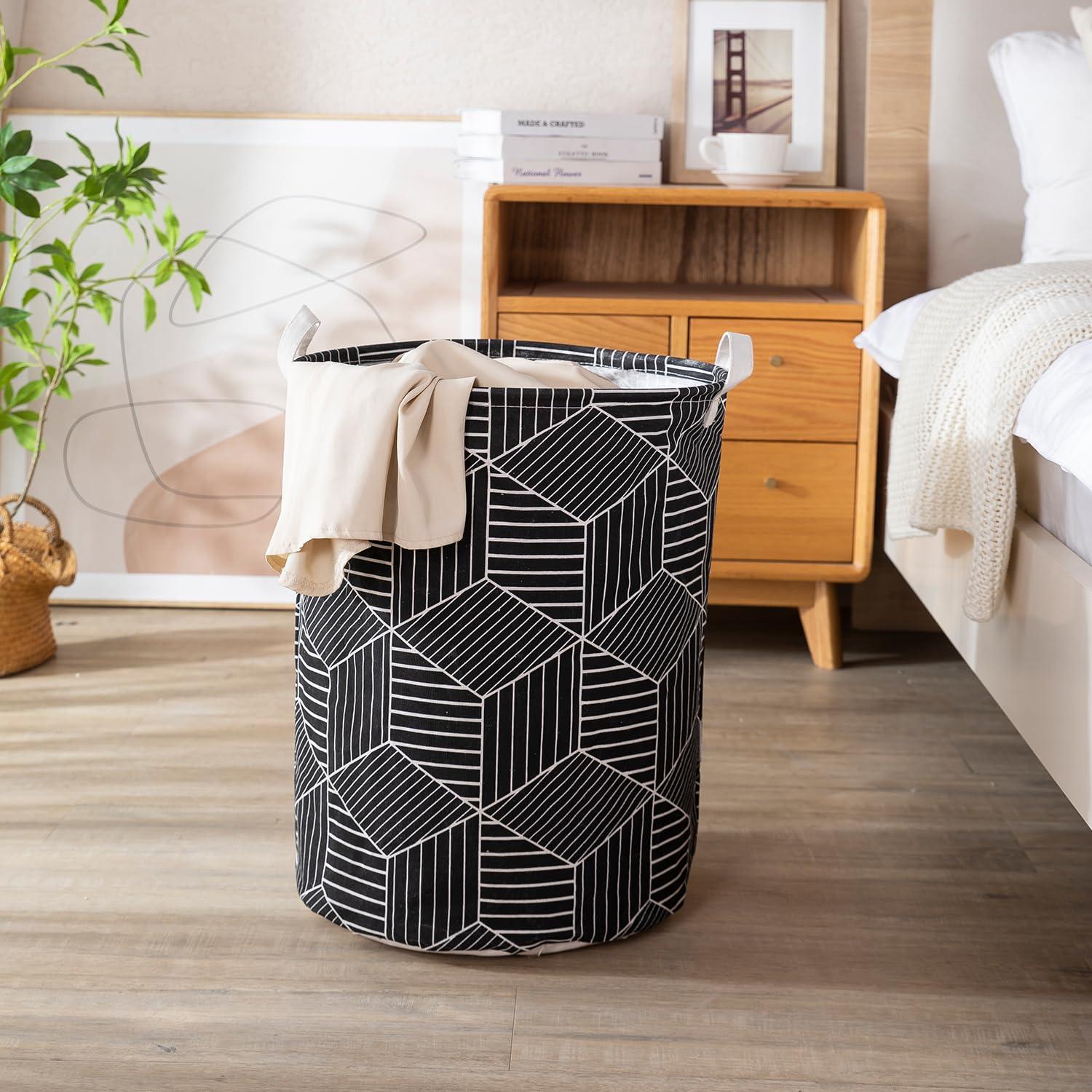 HOKIPO Folding Laundry Basket for Clothes - Large 43 LTR , Black - HOKIPO | Har Ghar ka Humsafar