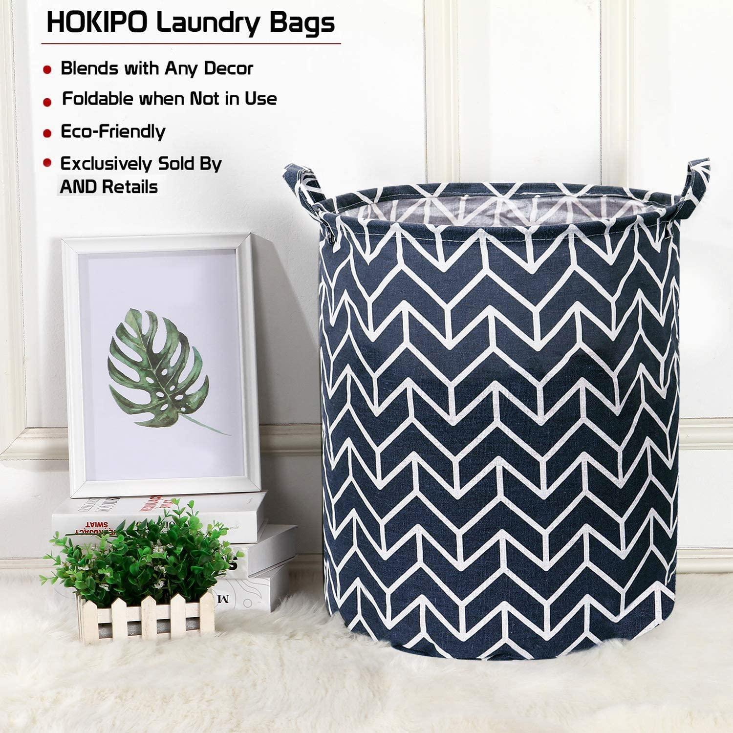 HOKIPO Folding Laundry Basket for Clothes - Large 43 LTR , Blue - HOKIPO | Har Ghar ka Humsafar