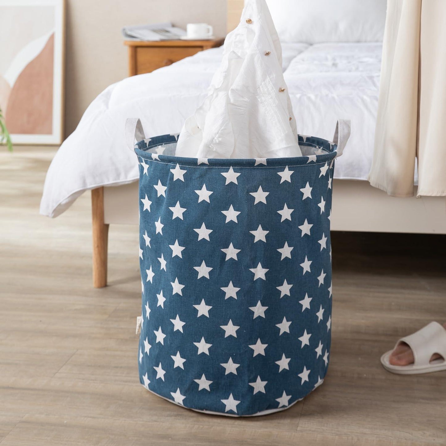 HOKIPO Folding Laundry Basket for Clothes - Large 43 LTR, Blue - HOKIPO | Har Ghar ka Humsafar