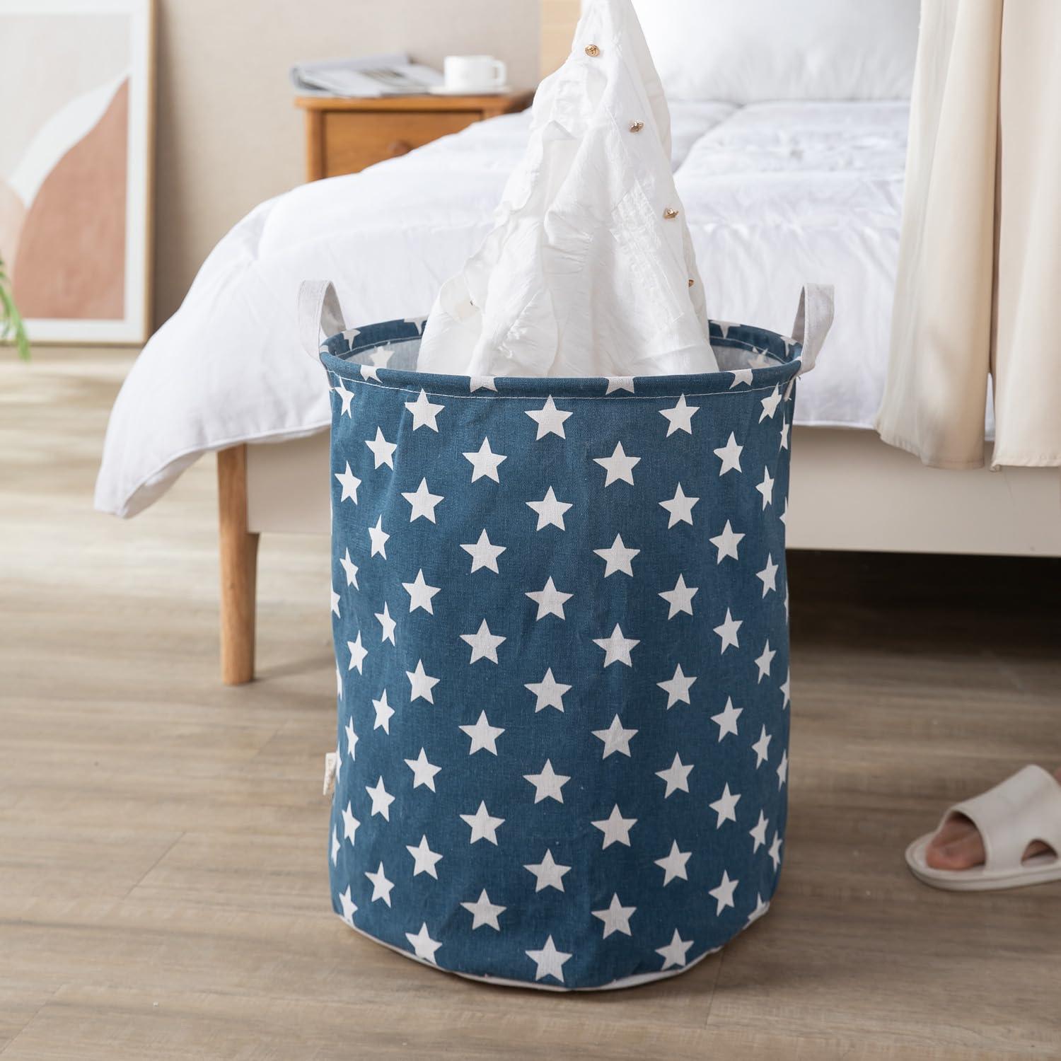 HOKIPO Folding Laundry Basket for Clothes - Large 43 LTR, Blue - HOKIPO | Har Ghar ka Humsafar