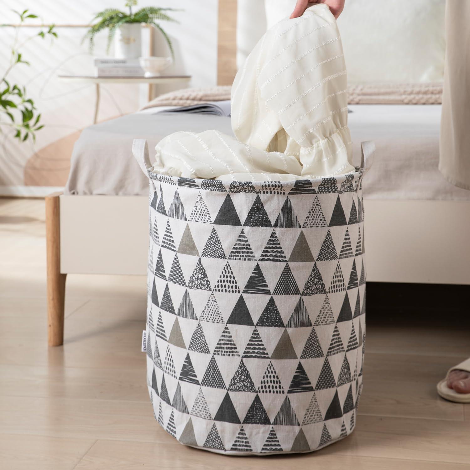 HOKIPO Folding Laundry Basket for Clothes - Large 43 LTR , Grey - HOKIPO | Har Ghar ka Humsafar