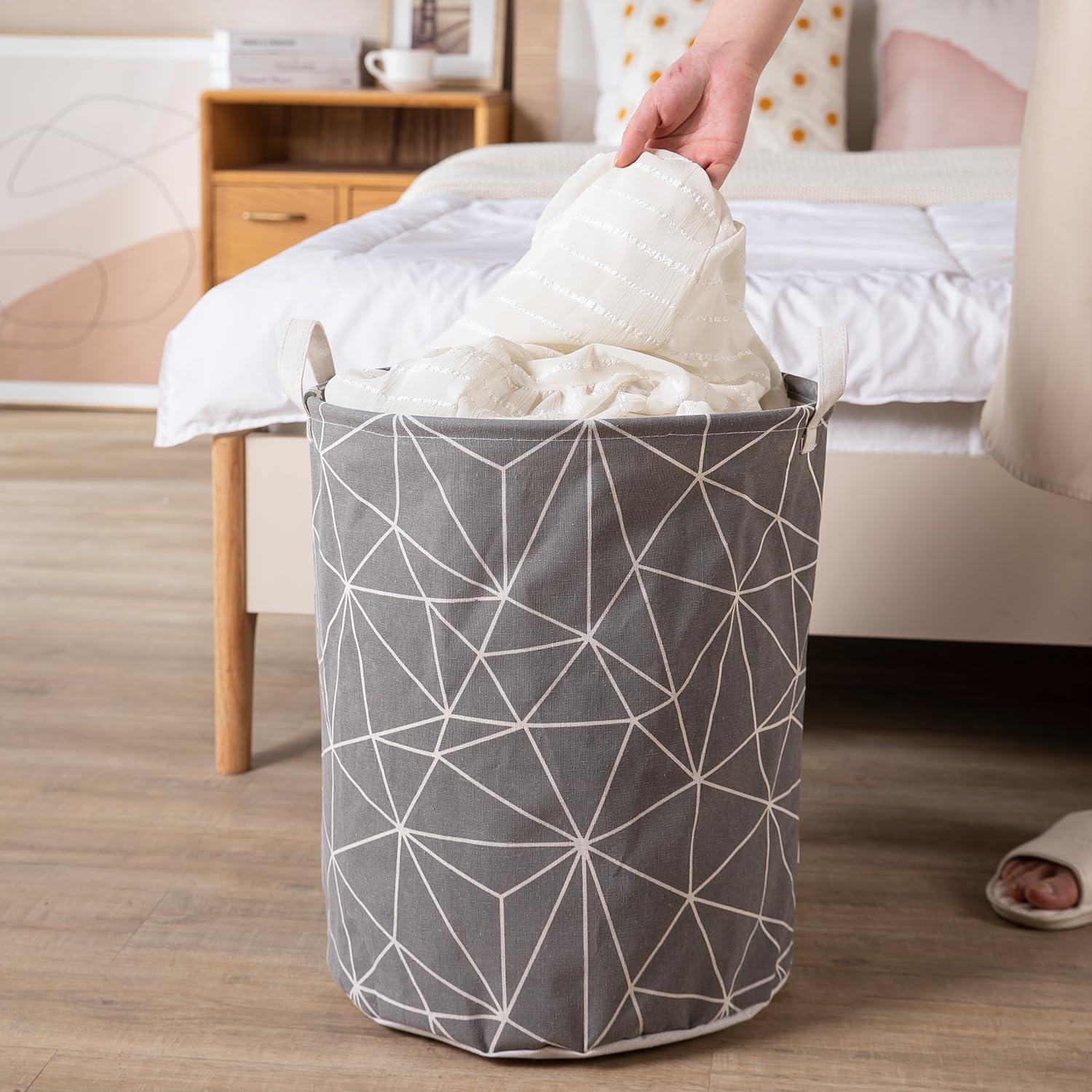 HOKIPO Folding Laundry Basket for Clothes - Large 43 LTR, Grey - HOKIPO | Har Ghar ka Humsafar