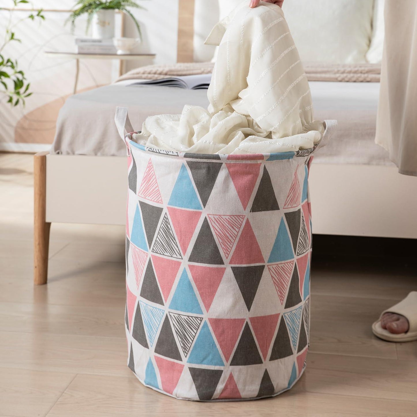 HOKIPO Folding Laundry Basket for Clothes - Large 43 LTR, Multicolor - HOKIPO | Har Ghar ka Humsafar