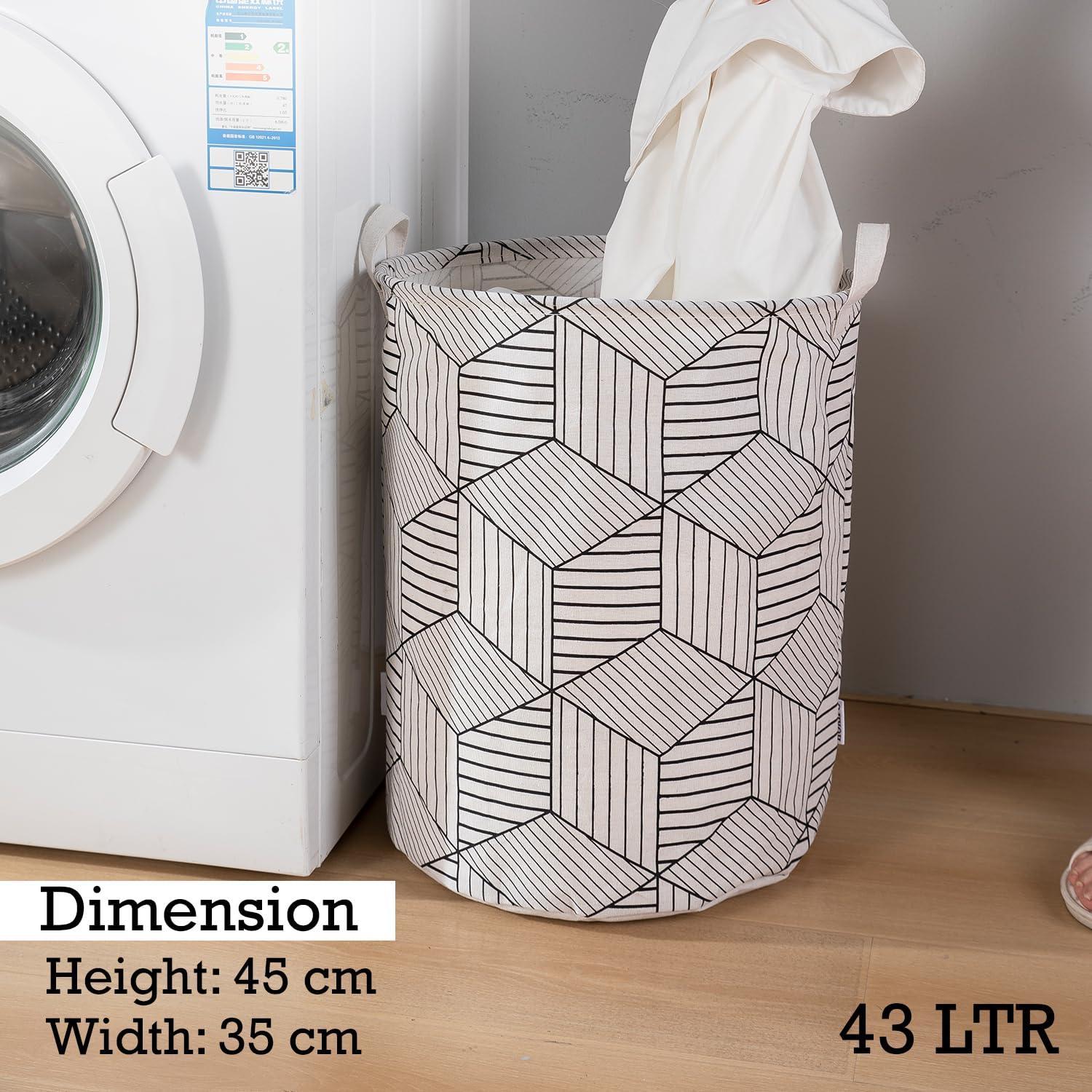 HOKIPO Folding Laundry Basket for Clothes - Large 43 LTR, White - HOKIPO | Har Ghar ka Humsafar