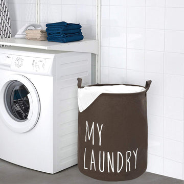 HOKIPO Folding Laundry Basket for Clothes, Round Collapsible Storage Basket - Large, Brown - HOKIPO | Har Ghar ka Humsafar
