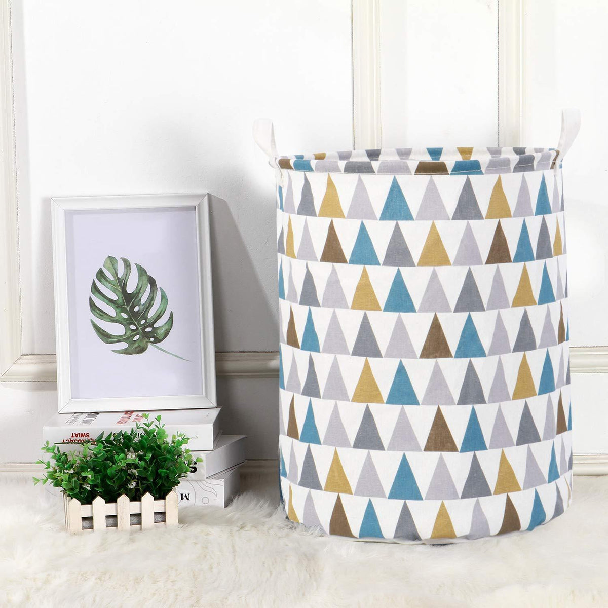 HOKIPO Folding Laundry Cotton Basket for Clothes - Large 43 LTR, Multicolor - HOKIPO | Har Ghar ka Humsafar