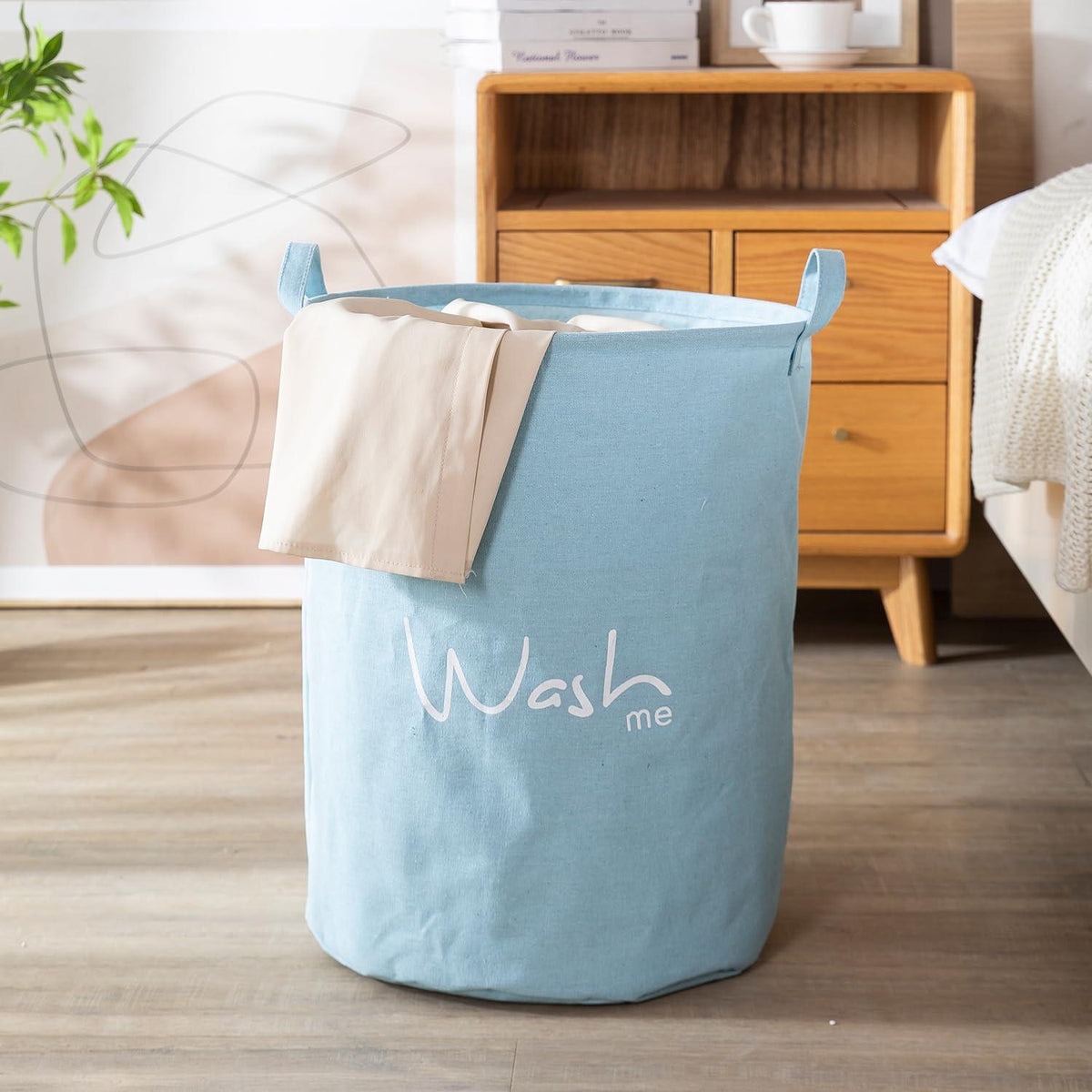 HOKIPO Folding Laundry Storage Basket - Large 46 Ltr, Blue - HOKIPO | Har Ghar ka Humsafar