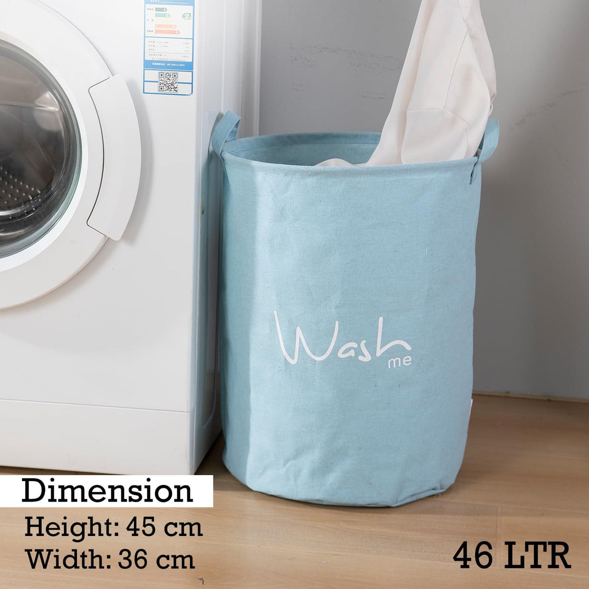 HOKIPO Folding Laundry Storage Basket - Large 46 Ltr, Blue - HOKIPO | Har Ghar ka Humsafar