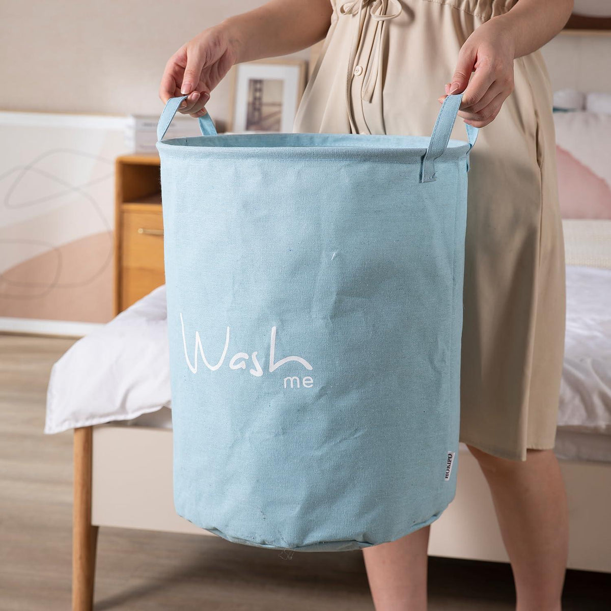 HOKIPO Folding Laundry Storage Basket - Large 46 Ltr, Blue - HOKIPO | Har Ghar ka Humsafar