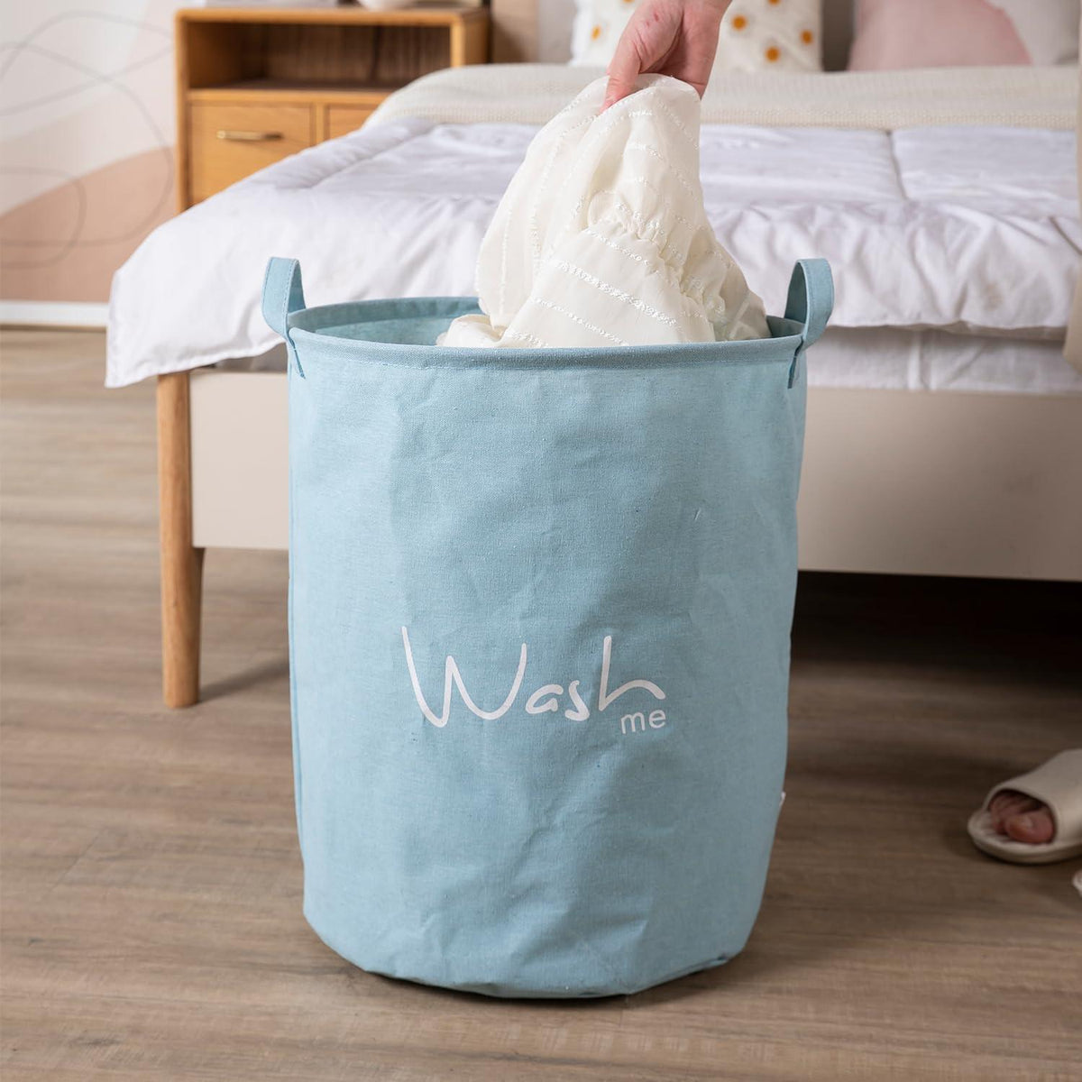 HOKIPO Folding Laundry Storage Basket - Large 46 Ltr, Blue - HOKIPO | Har Ghar ka Humsafar