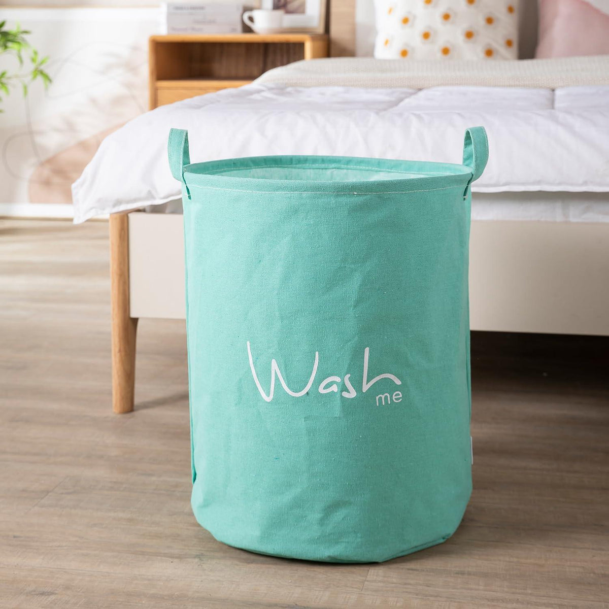 HOKIPO Folding Laundry Storage Basket - Large 46 Ltr, Green - HOKIPO | Har Ghar ka Humsafar