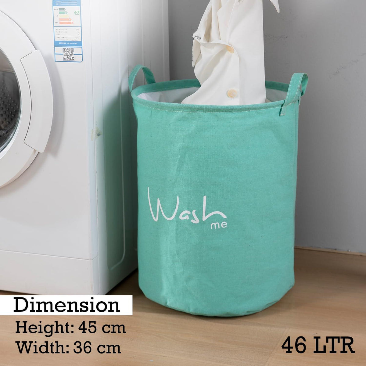 HOKIPO Folding Laundry Storage Basket - Large 46 Ltr, Green - HOKIPO | Har Ghar ka Humsafar