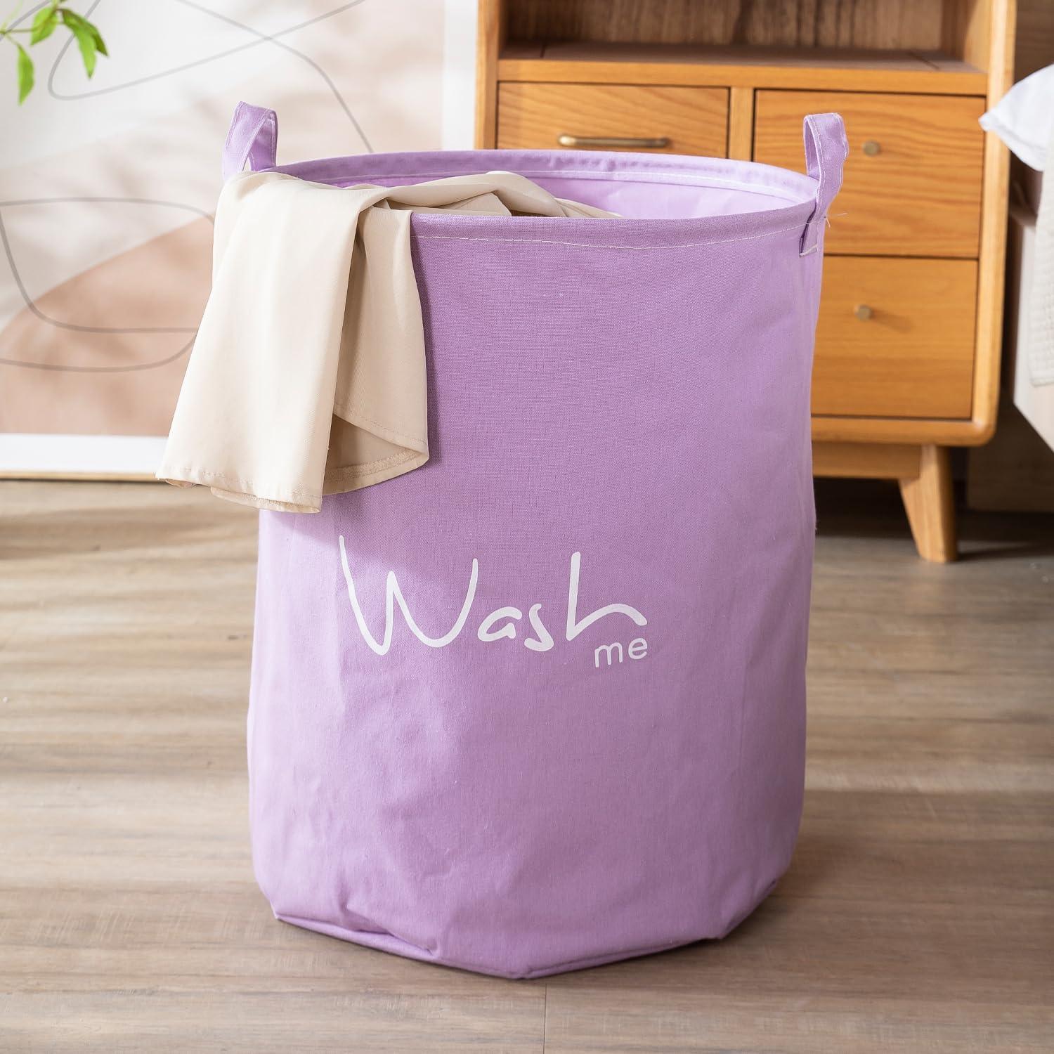 HOKIPO Folding Laundry Storage Basket - Large 46 Ltr, Purple - HOKIPO | Har Ghar ka Humsafar