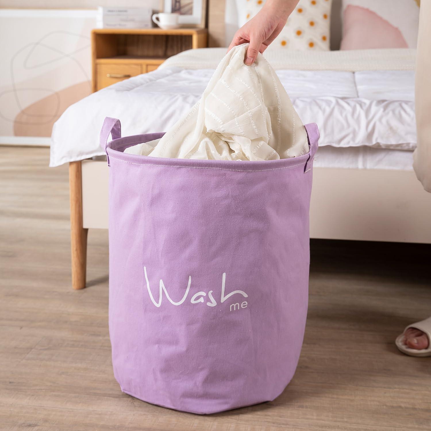 HOKIPO Folding Laundry Storage Basket - Large 46 Ltr, Purple - HOKIPO | Har Ghar ka Humsafar