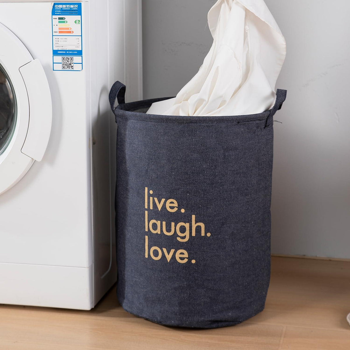 HOKIPO Folding Laundry Storage Basket - Large 51 Ltr, Blue - HOKIPO | Har Ghar ka Humsafar