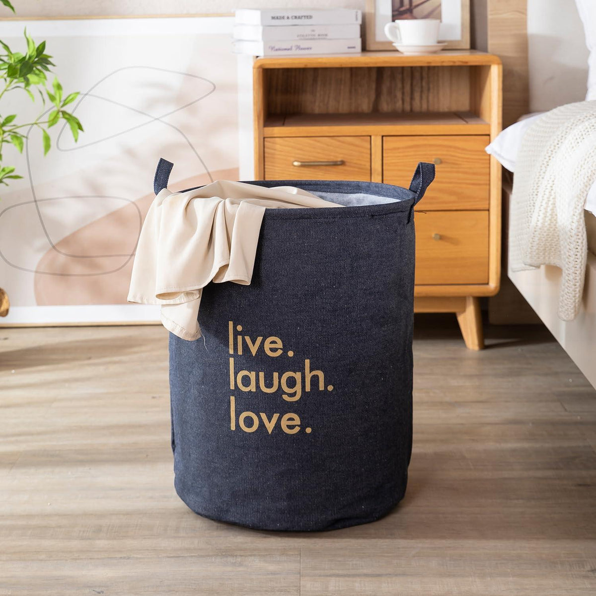 HOKIPO Folding Laundry Storage Basket - Large 51 Ltr, Blue - HOKIPO | Har Ghar ka Humsafar
