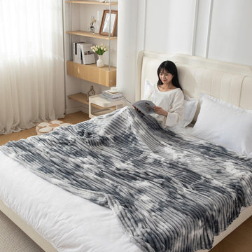 HOKIPO Gradient AC Blanket Double Bed Queen, Grey | HOKIPO 
